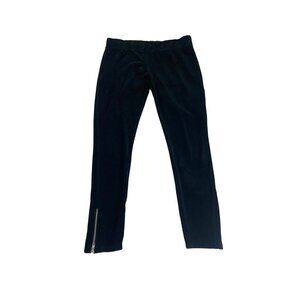 Juicy Couture Women's Black Velvet Tapered Track Velour Pants - Medium